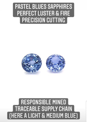 2 hellblaue Saphire aus fairem Bergbau aus Sri Lanka für Ohrgehänge 