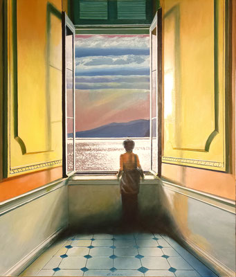 Interior 50 - la stanza del sogno - oil on panel - 70x60cm