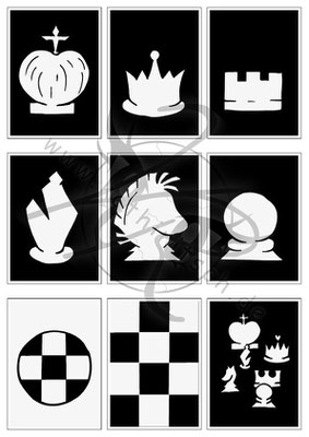 Schach-Symbole (schwarz-weiß)