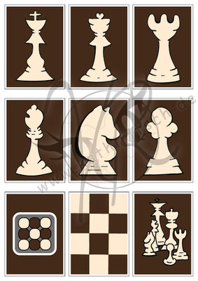 Schach-Silhouette (braun-weiß)