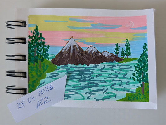 Idyllische Acryl-Landschaft