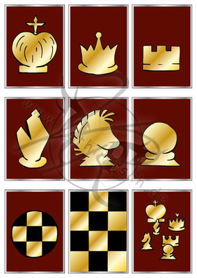 Schach-Symbole (gold)