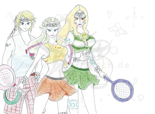 TLoZ -Hyrule Highschool (Tennis Drio)