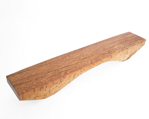 Archaic designer bench B2461 in organically perforated oak – a monumental functional sculpture by Jörg Pietschmann, celebrating the dense growth and rugged fissures of ancient timber to bring the eternal rhythm of the wildwood into premium minimalist spac