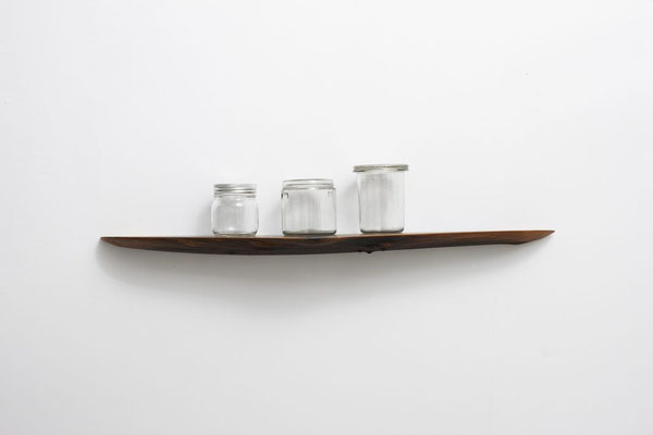 Grounding wall console W0187 in characterful ziricote – a singular piece of tactile wall art by Jörg Pietschmann, meticulously crafted to preserve organic history and invite the quiet breath of ancient woods.