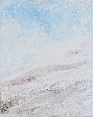 „Winter“, 30 x 24cm, Öl gespachtelt auf Leinwand