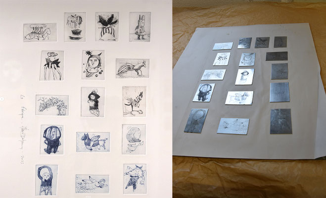 Planche de 17 gravures, 50x60cm — Hanemühle 300g - 1/6 ex. 