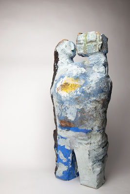 Duo du ciel, 2025. Grés émaillé  H53cm