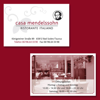 CASA MENDELSSOHN, Logogestaltung, Visitenkarten