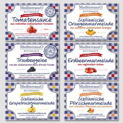 RISTORANTE MEDITERRANEO, Etiketten
