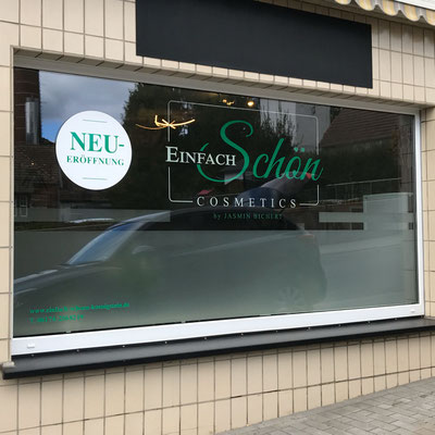 EINFACH SCHÖN COSMETICS, Fensterbeschriftung
