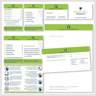 ZAHNÄRZTE DOTZHEIM, Geschäftsdrucksachen und Flyer