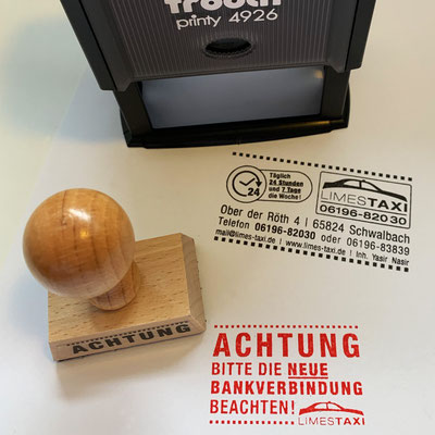 Firmenstempel für Taxiunternehmen individuell gestalteter und produziert