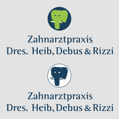 Farbige Darstellung des Logos für eine Zahnarztpraxis in Wiesbaden, gestaltet und umgesetzt