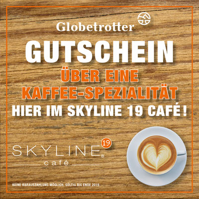 SKYLINE 19 CAFÉ, Gutschein-Flyer