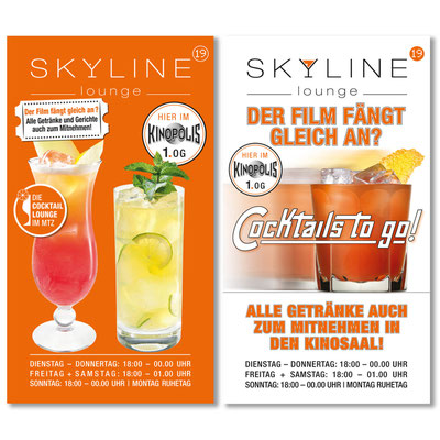 SKYLINE 19 LOUNGE, im Kinopolis, Flyer