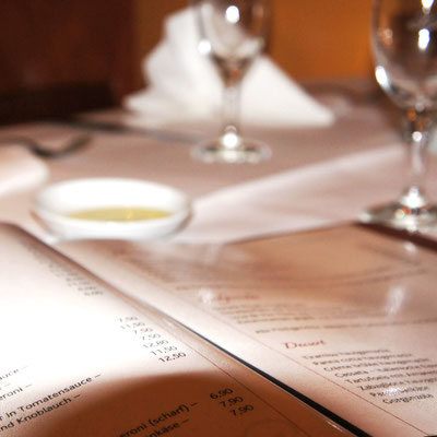 CASA MENDELSSOHN, Speisekarte