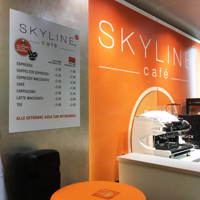 SKYLINE 19 CAFÉ, im Breuninger, Infoplatte