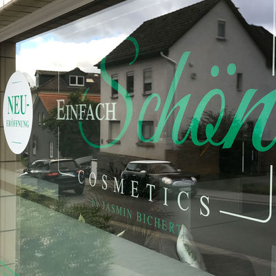 EINFACH SCHÖN COSMETICS, Fensterbeschriftung