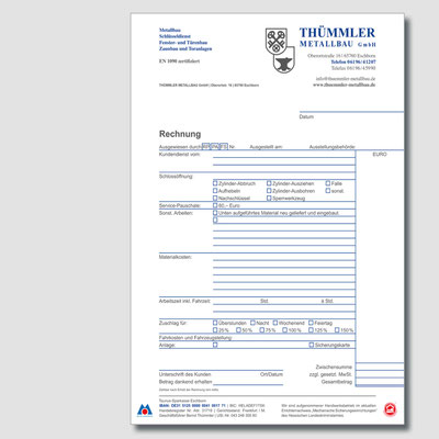 THÜMMLER METALLBAU, Formular