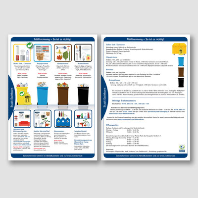 Konzeption, Gestaltung und Druck eines farbigen Flyer für die Stadt Eschborn