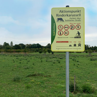 Spielplatzschilder der Stadt Eschborn, montiert am Standort, individuell gestaltet und produziert