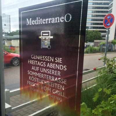 RISTORANTE MEDITERRANEO, Fensterfolie