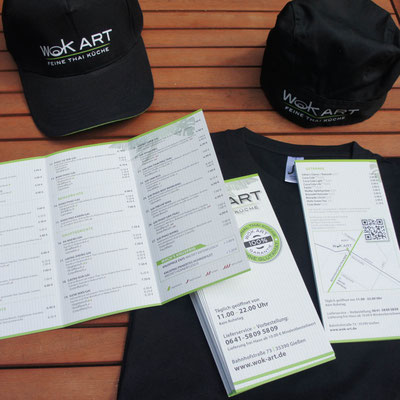 WOK ART, Flyer und Textilien