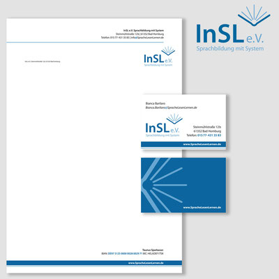 INSL, Logogestalung und Geschäftsdrucksachen