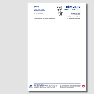 THÜMMLER METALLBAU, Briefpapier