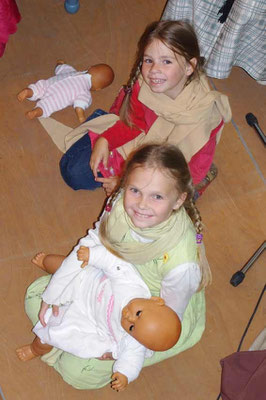 Aufführung des "Evangelimanns" in der Kirche Rudelswalde Salome und Abigail