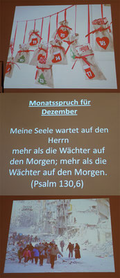 Begrüßung mit dem Monatsspruch für Dezember