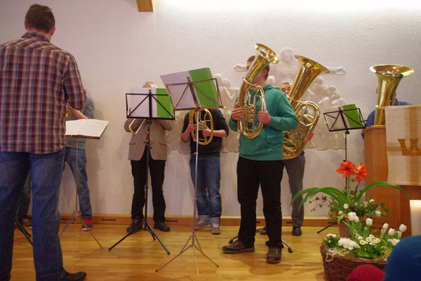 Begrüßung durch den Posaunenchor