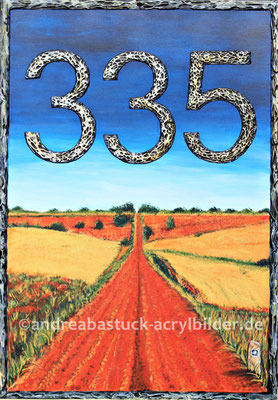 "Hausnummer Jakobsweg", 40 cm x 60 cm, Acryl (in Privatbesitz)