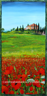 "Weingut in der Toscana", 50 cm x 100 cm, Acryl (in Privatbesitz)