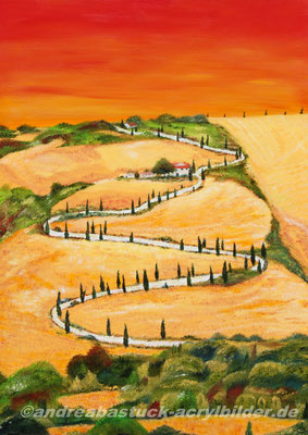 "Impressionen aus der Toskana", 50 cm x 70 cm, Acryl