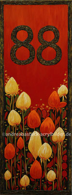 "Hausnummer Rot", 30 cm x 80 cm, Acryl (in Privatbesitz)
