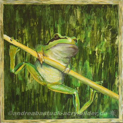 "Eine Frage der Ballance", 60 cm x 60 cm, Acryl und Strukturpaste (in Privatbesitz)