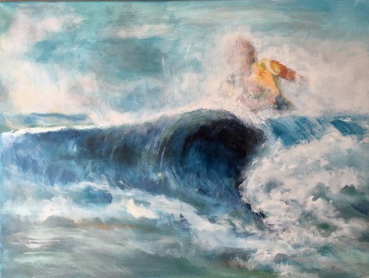 Die Welle, 2021, Acryl/LW, 60 x 80 cm