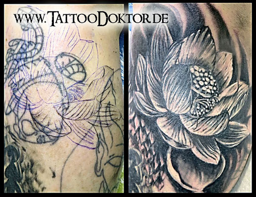CoverUp  Tattoo Rostock, Tattoo Lotus, TattooRitual Rostock, Tattoostudio Rostock