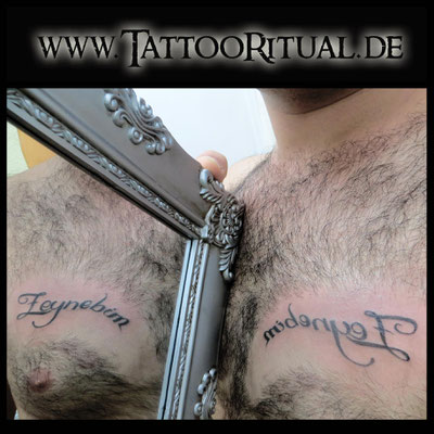 Tattoo Rostock, TattooRitual, Tattoo Schriftzug