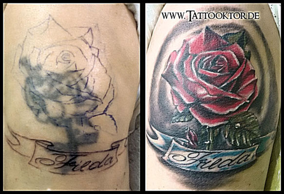 CoverUp Tattoo Rose