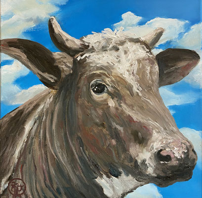 "Mathilda", Öl auf Leinwand, 40x40 cm, Pinseltechnik