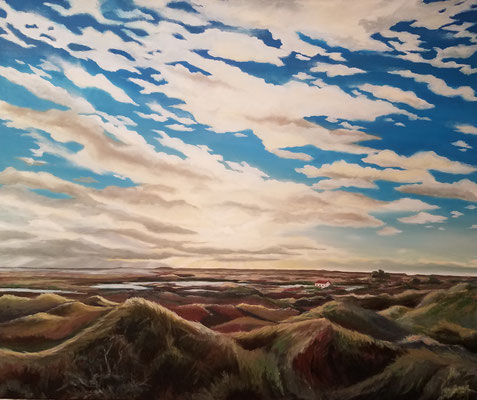 "Dünen auf Spiekeroog", Öl auf Leinwand 120x100 cm, Pinsel- und Spachteltechnik