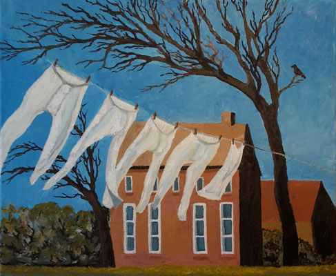 "Lange Hinnis" Öl auf Leinwand, 50x70 cm, Pinseltechnik