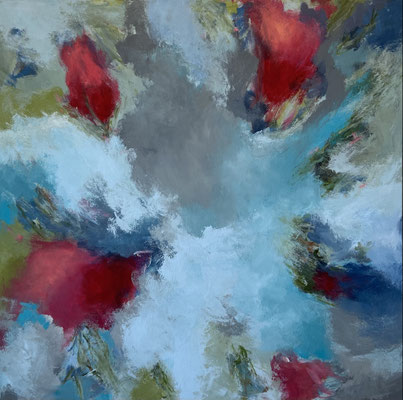 "Ein Flüstern in der Luft" Acryl auf Leinwand, 100x100 cm, Pinseltechnik