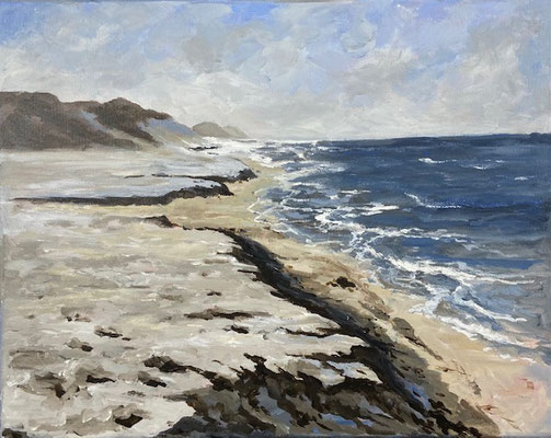 "Weiße Düne Norderney", Acryl auf Leinwand, 40x50 cm, Pinseltechnik