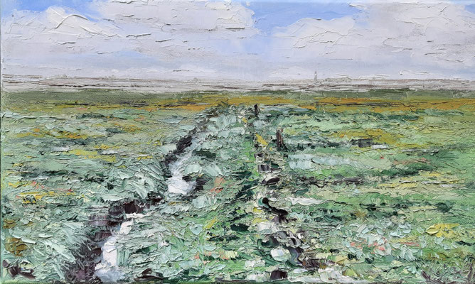 "Cäciliengroden", Öl auf Leinwand, 30x50 cm, Spachteltechnik