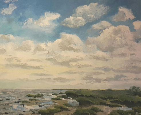 "Hilgenriedersiel", Acryl auf Leinwand, 80x100 cm, Pinsel- und Spachteltechnik