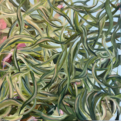 "Wassergras", Acryl auf Leinwand, 100x100 cm, Pinseltechnik